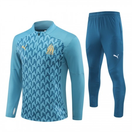 Olympique de Marseille Trainings Sweatshirt Quarter-Zip 2024-25 Blå